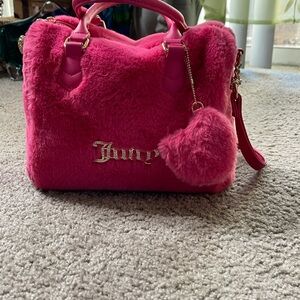 Juicy Couture Vibrant Pink Faux Fur Satchel
